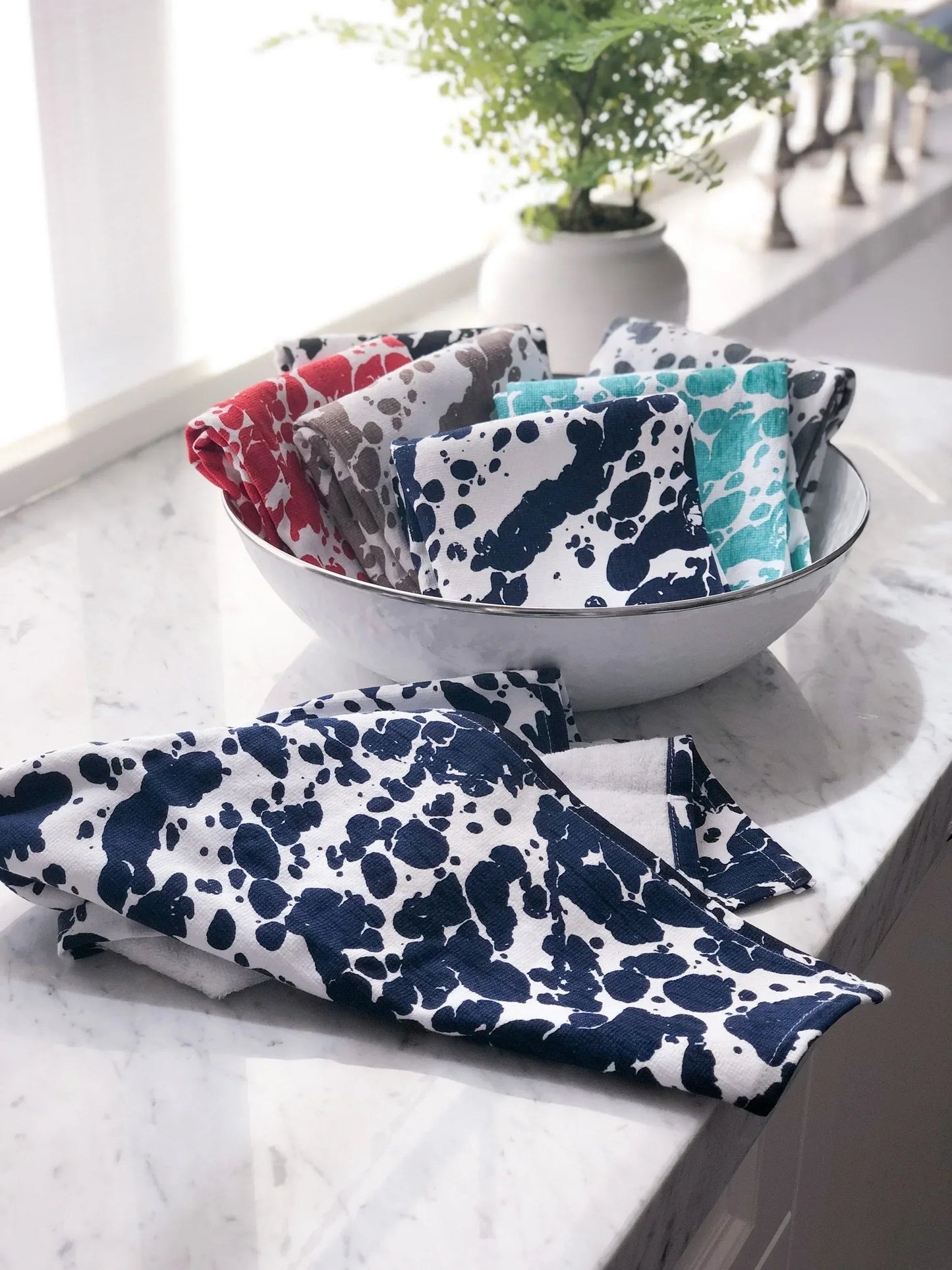 Cobalt Swirl Kitchen Towel - Set of 2