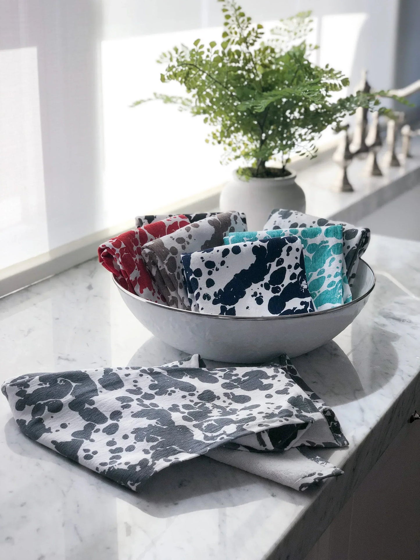 Grey Swirl Kitchen Towel - Set of 2