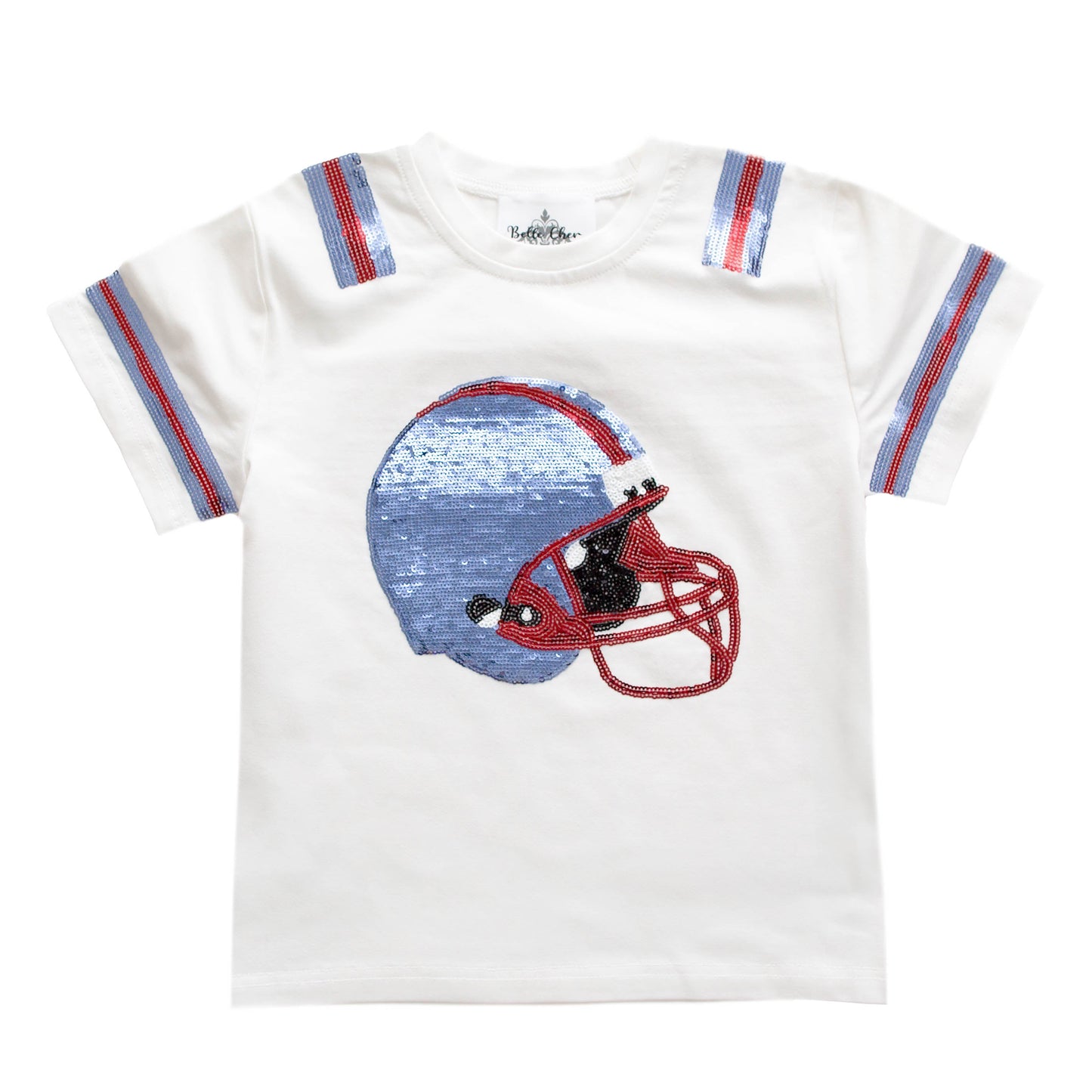 Light Blue and Red Helmet Adult Shirt