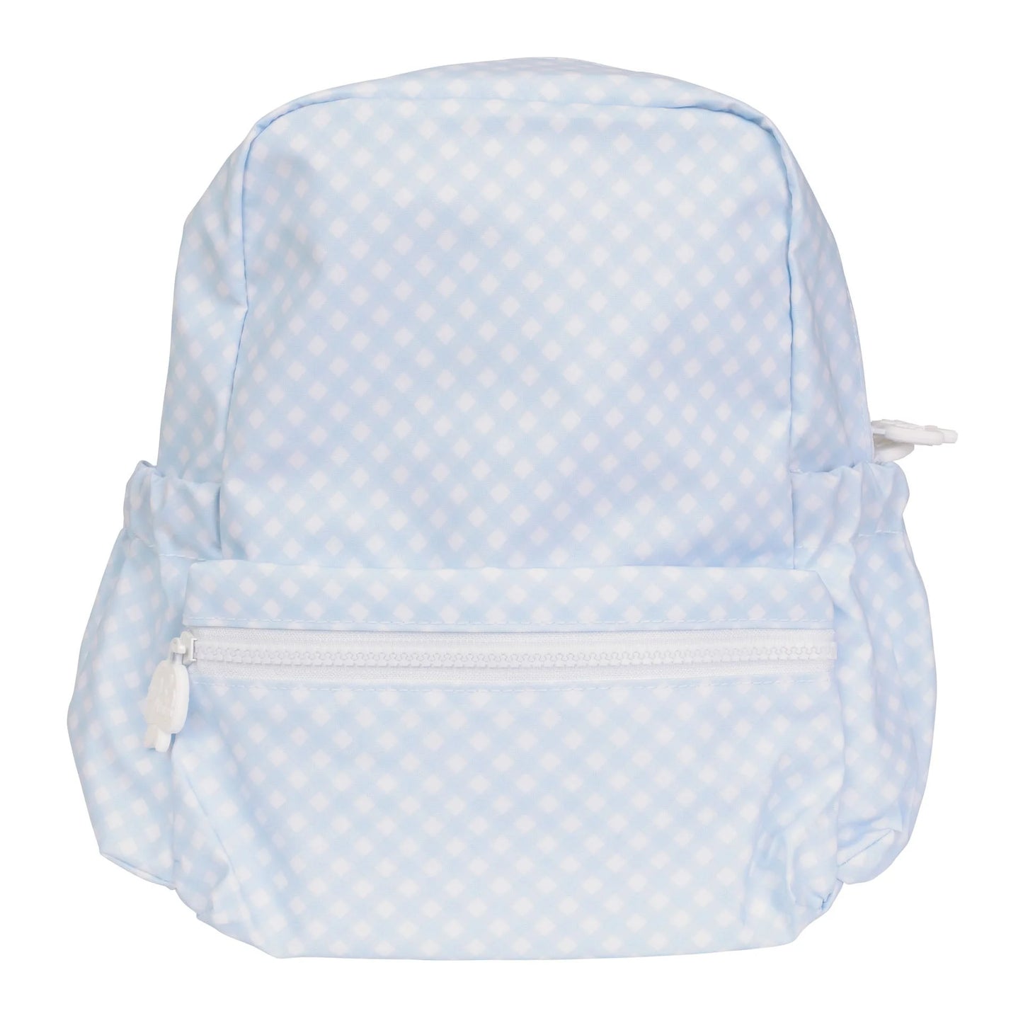 Apple of My Isla Blue Gingham Wipeable Large Backpack | Kids School Backpack | Bossier City, LA