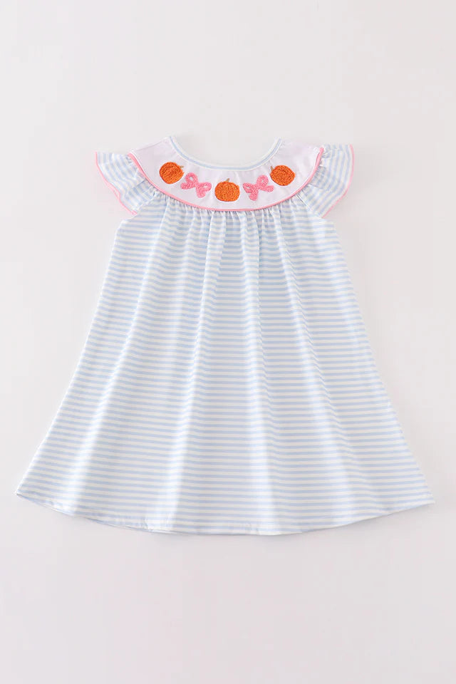 Pumpkin French Knot Dress – Fall Outfit for Girls