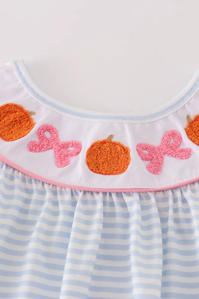 Pumpkin French Knot Dress – Fall Outfit for Girls