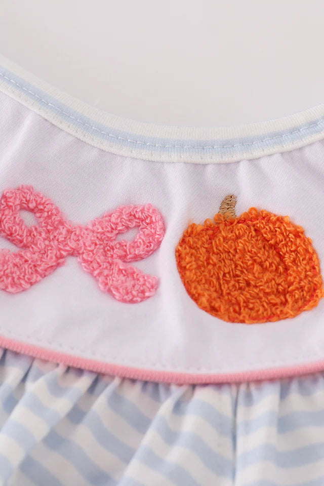 Pumpkin French Knot Dress – Fall Outfit for Girls