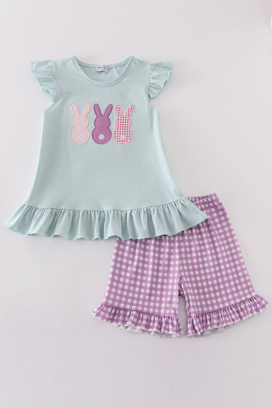 Bunny Applique Ruffle Short Set