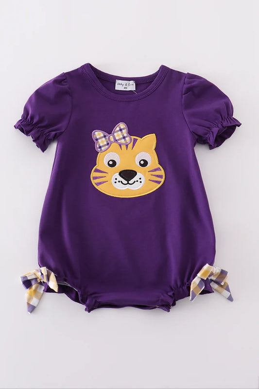 LSU Bow Tiger Applique Bubble