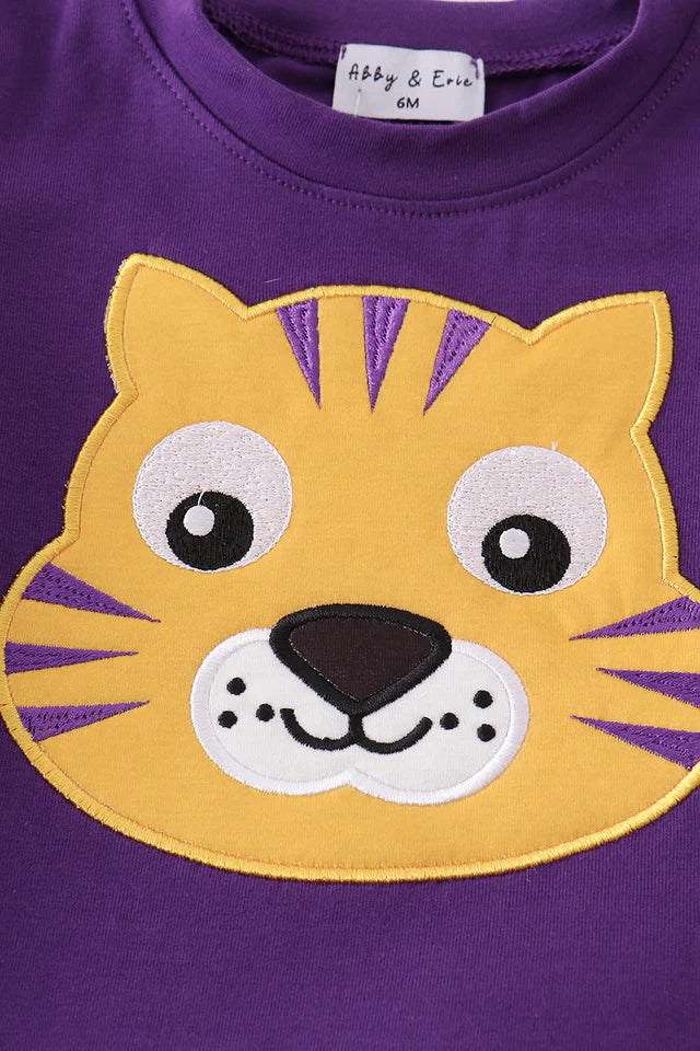 LSU Tiger Applique Diaper Set