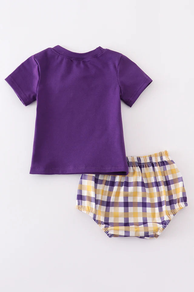 LSU Tiger Applique Diaper Set