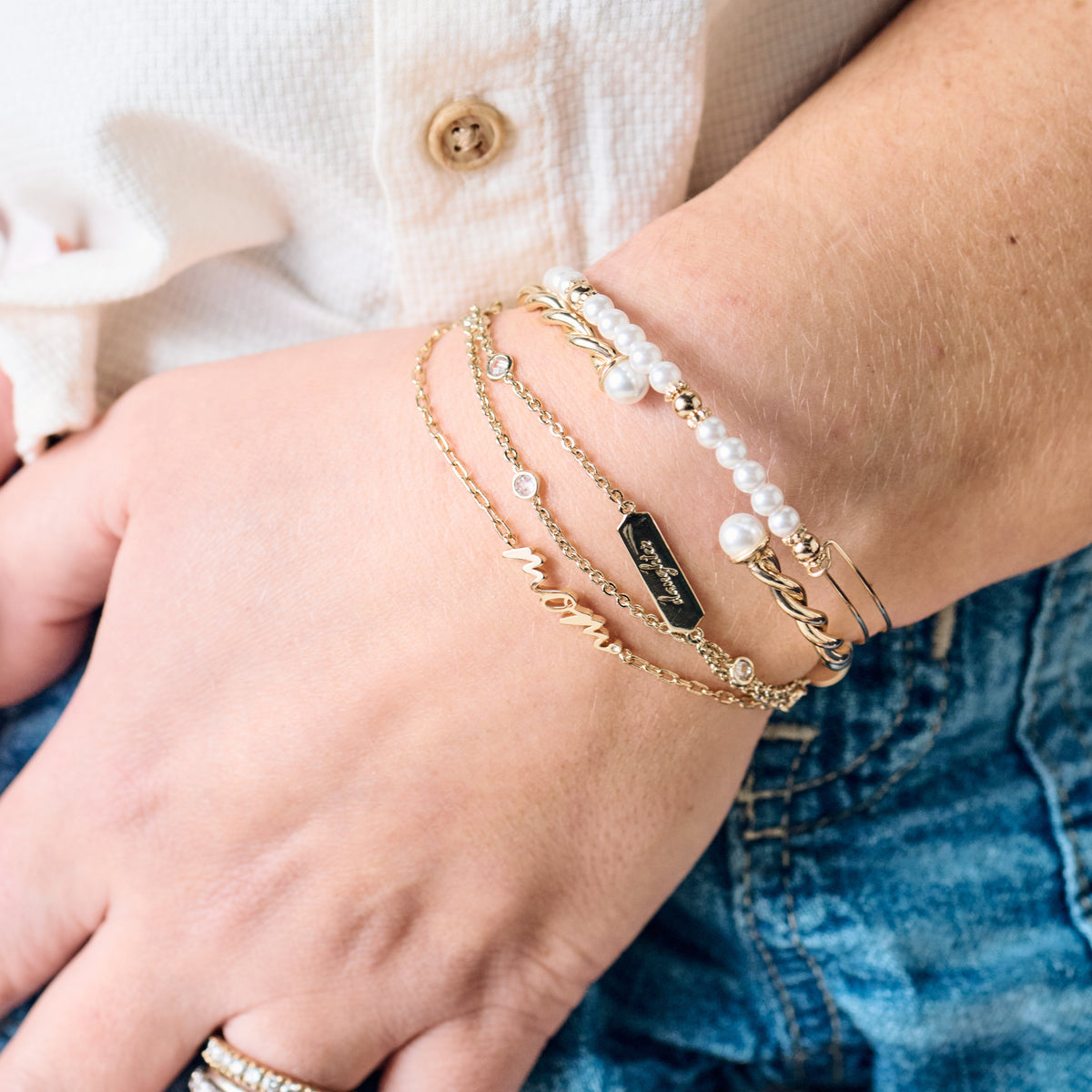 Daughter Infinity Chain Double Strand Bracelet