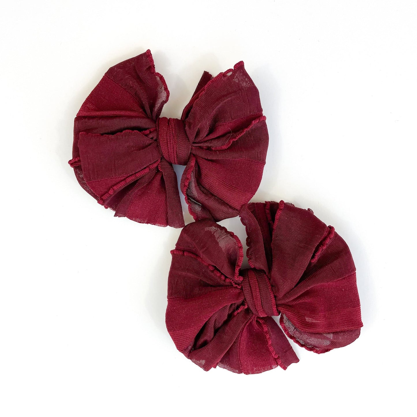 Maroon Ruffle Clip