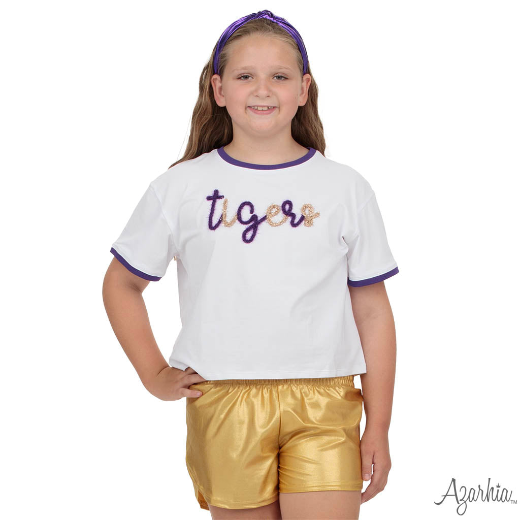 Top Knot Headband in Purple Metallic
