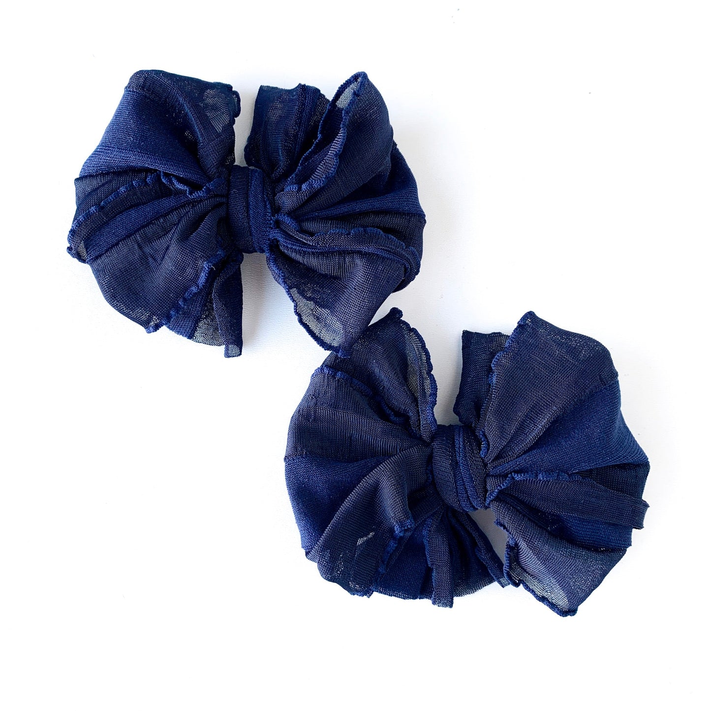 Navy Ruffle Clip