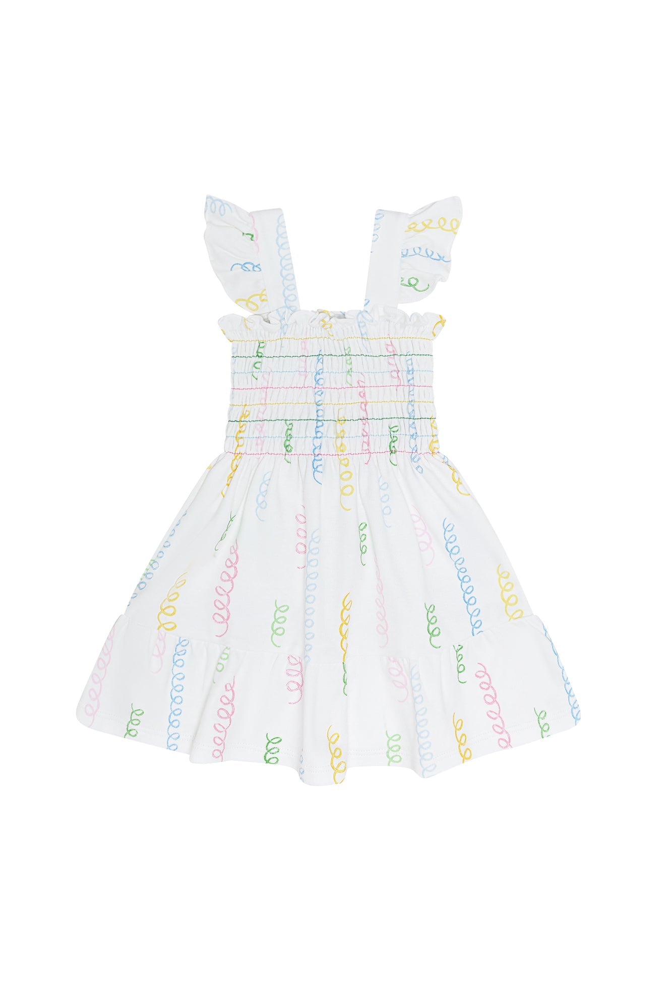 Spirals Print Gathered Dress