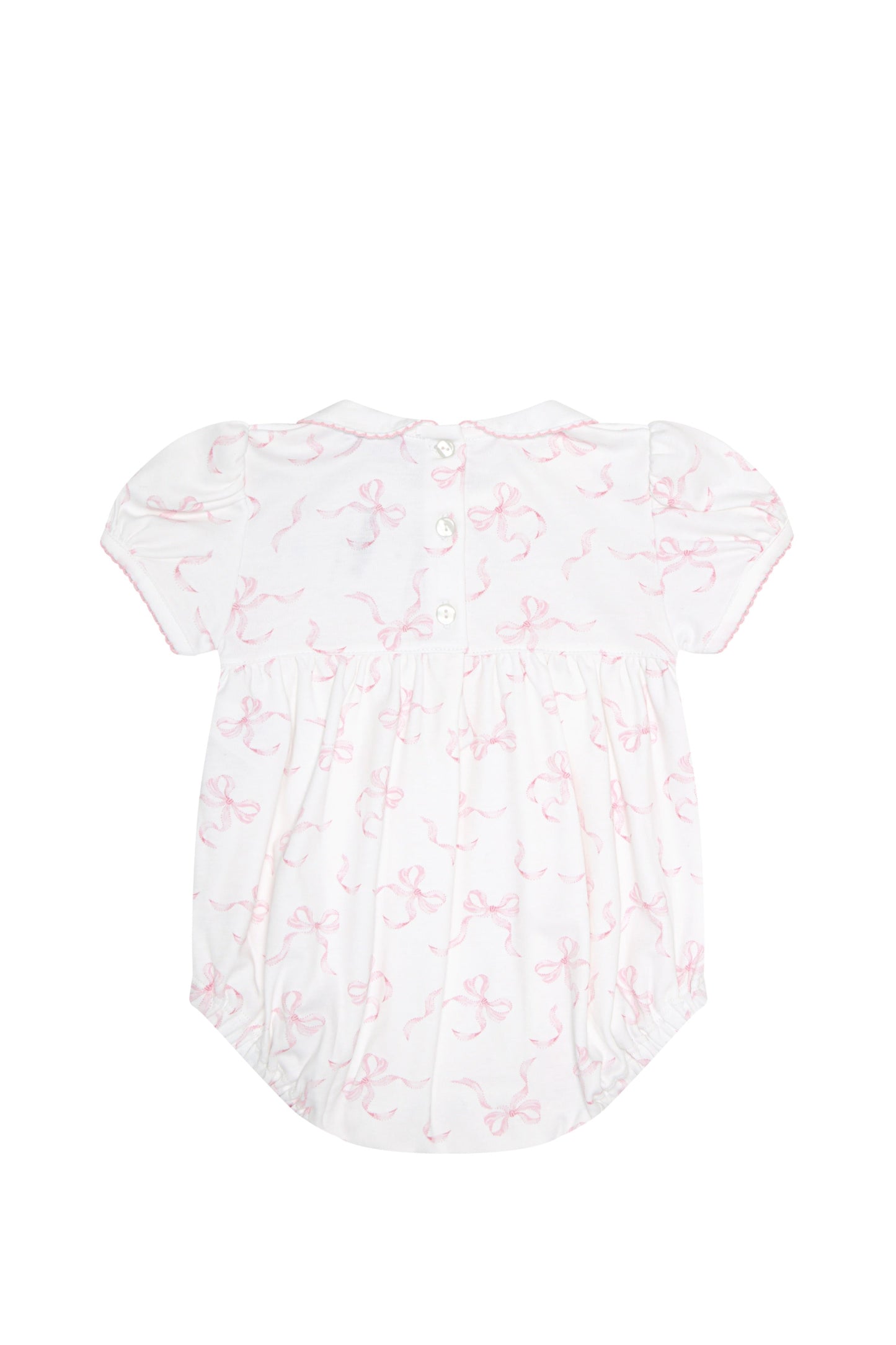 Charming Bows Print Smocked Bubble