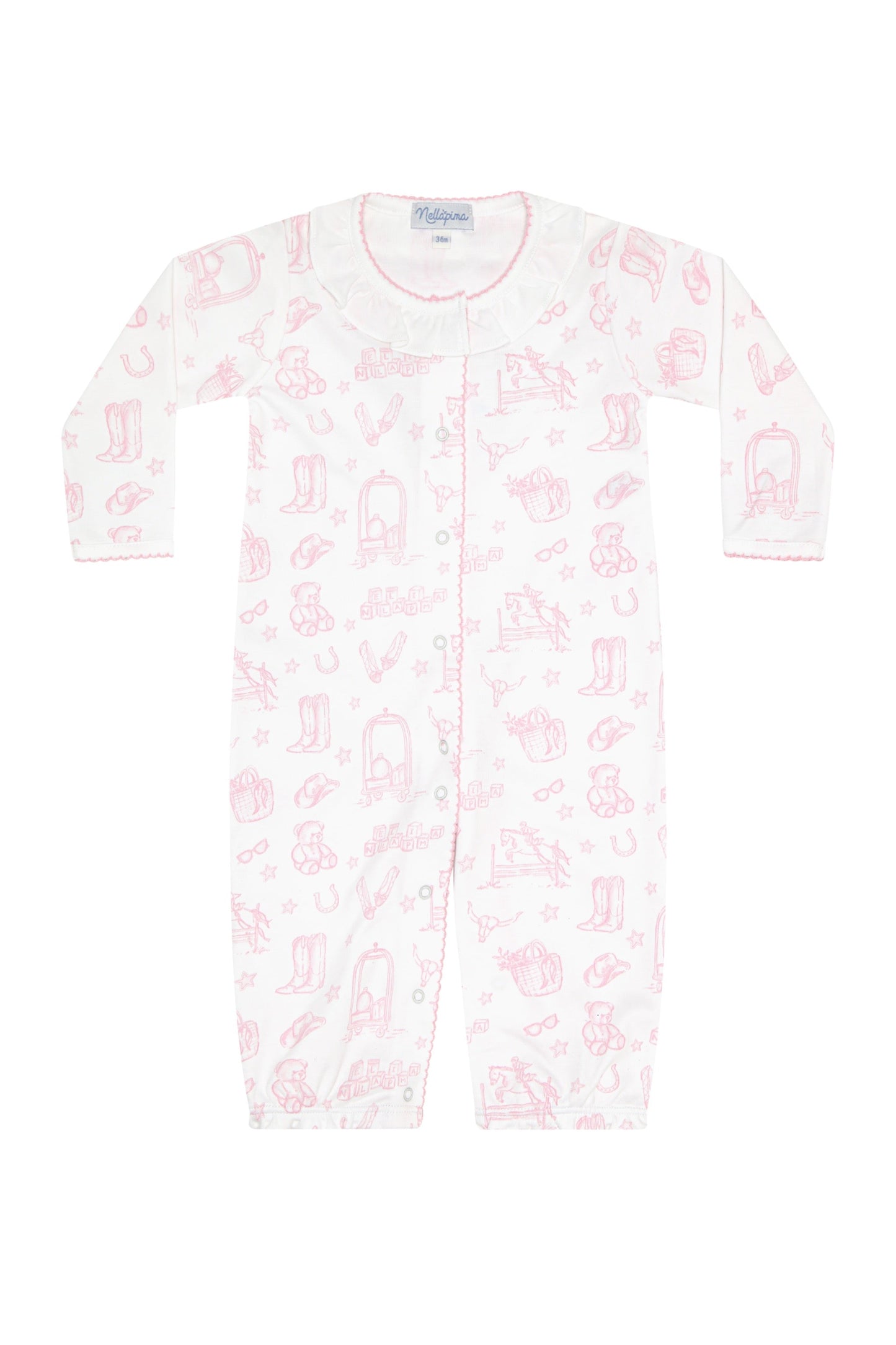 Pink Lone Star Toile Converter Gown