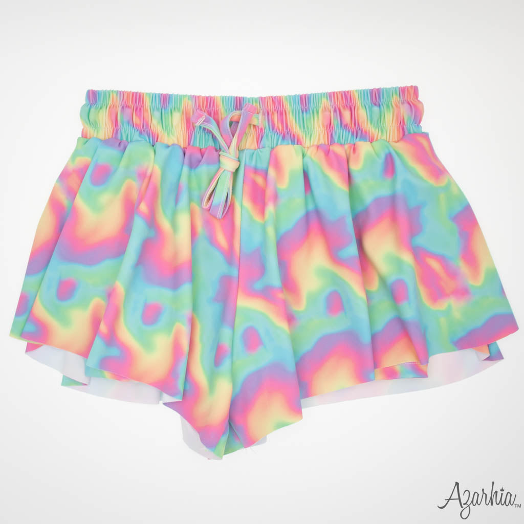 Neon Wave Butterfly Flowy Short