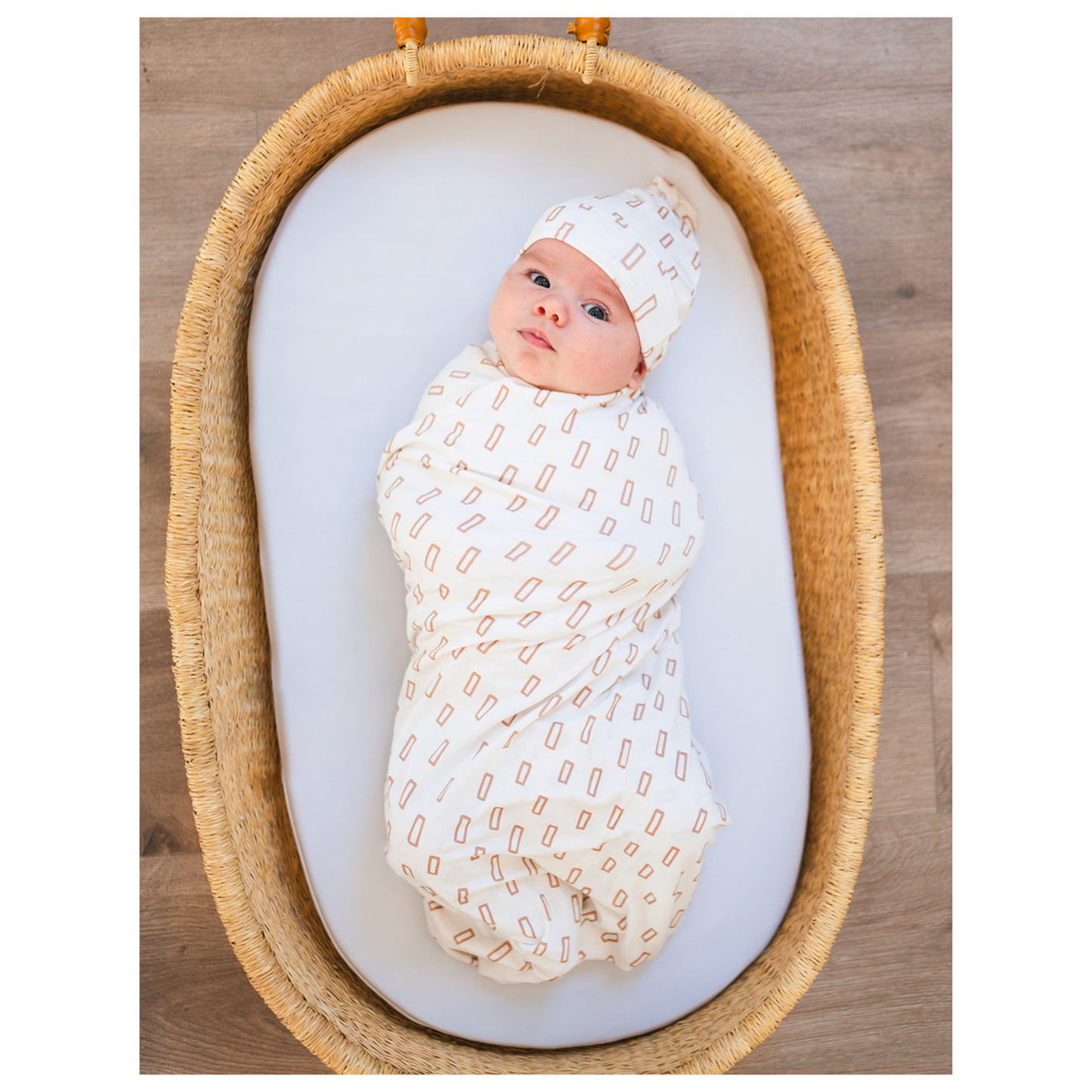 Neutral Rectangle Bamboo Baby Swaddle Blanket – Soft Stretch Newborn Swaddle