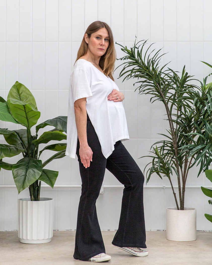 Everywhere Nursing & Maternity V-Neck Tee - White
