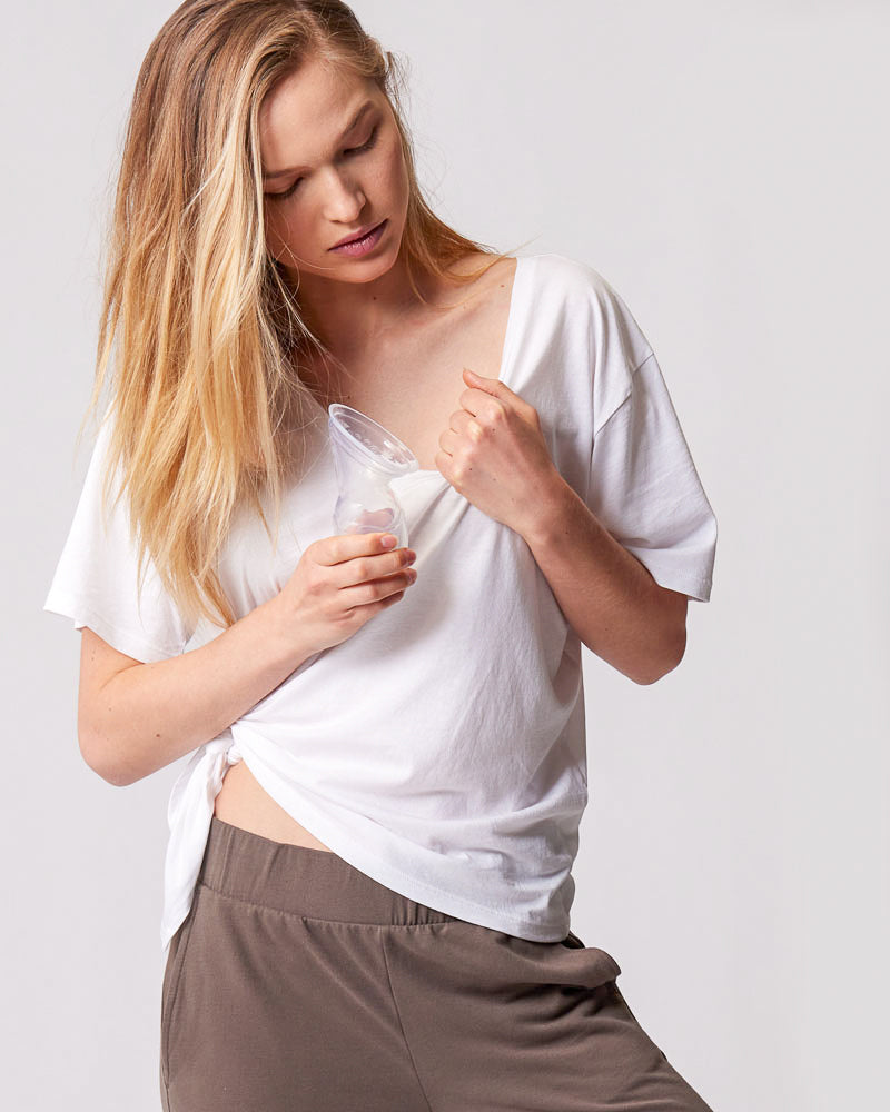 Everywhere Nursing & Maternity V-Neck Tee - White