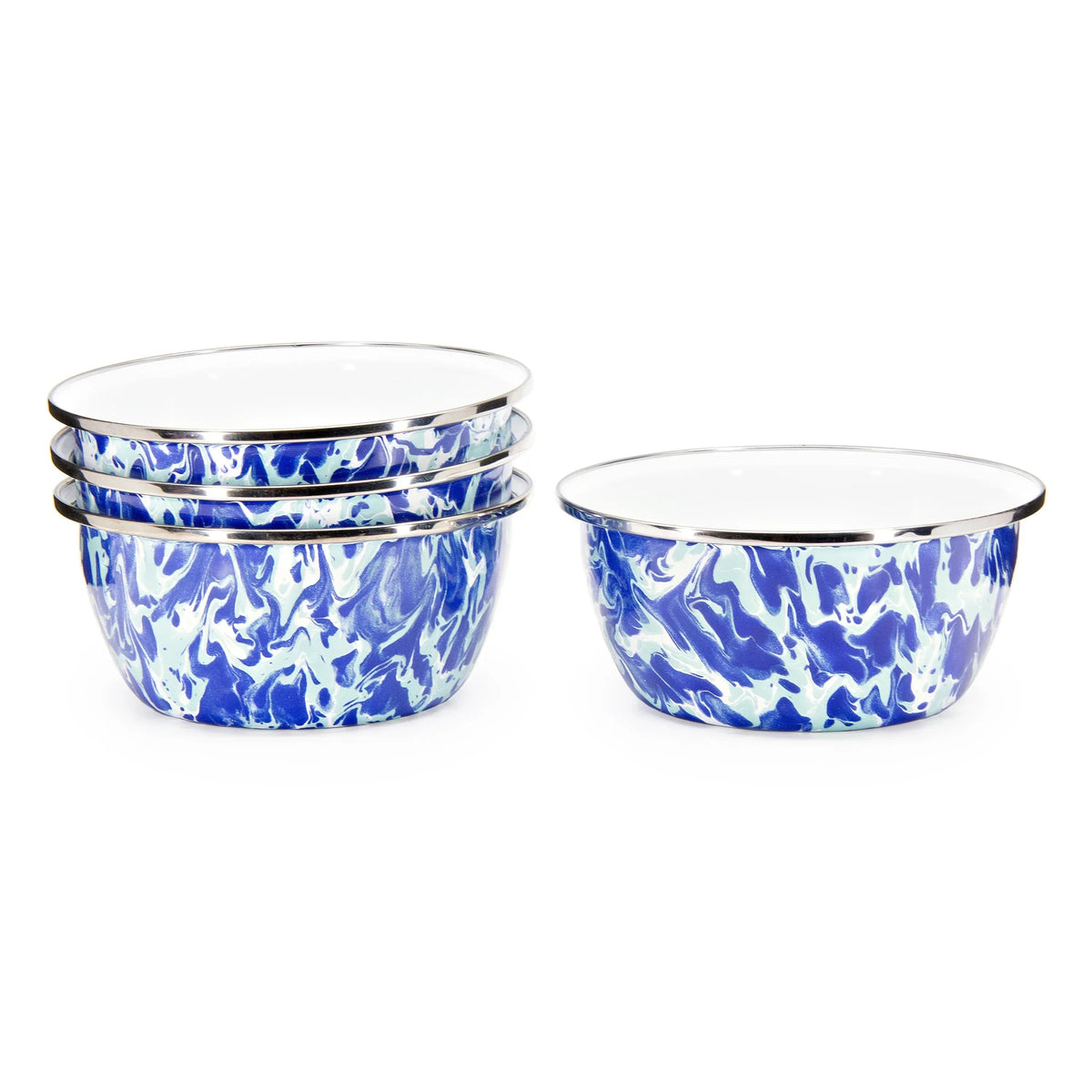 Ocean Swirl Salad Bowls - Set of 4