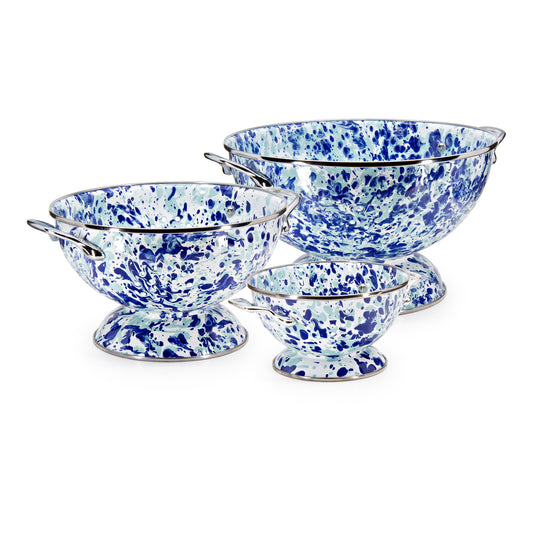 Ocean Swirl Set Of Colanders