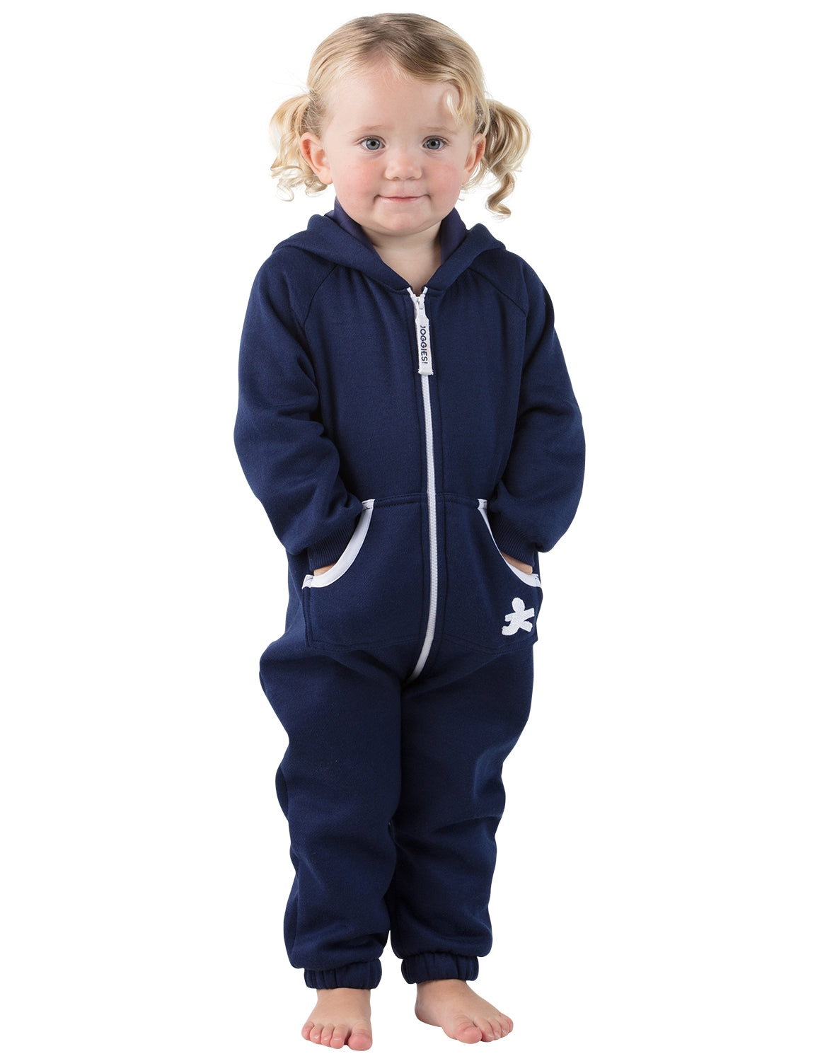 Navy Blue Infant Footless Hoodie Onesie