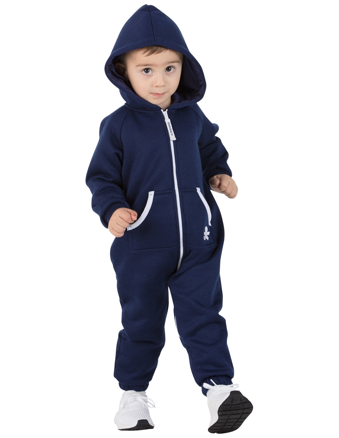Navy Blue Infant Footless Hoodie Onesie