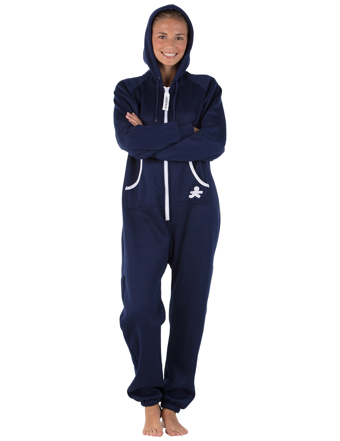 Navy Blue Kids Footless Hoodie Onesie
