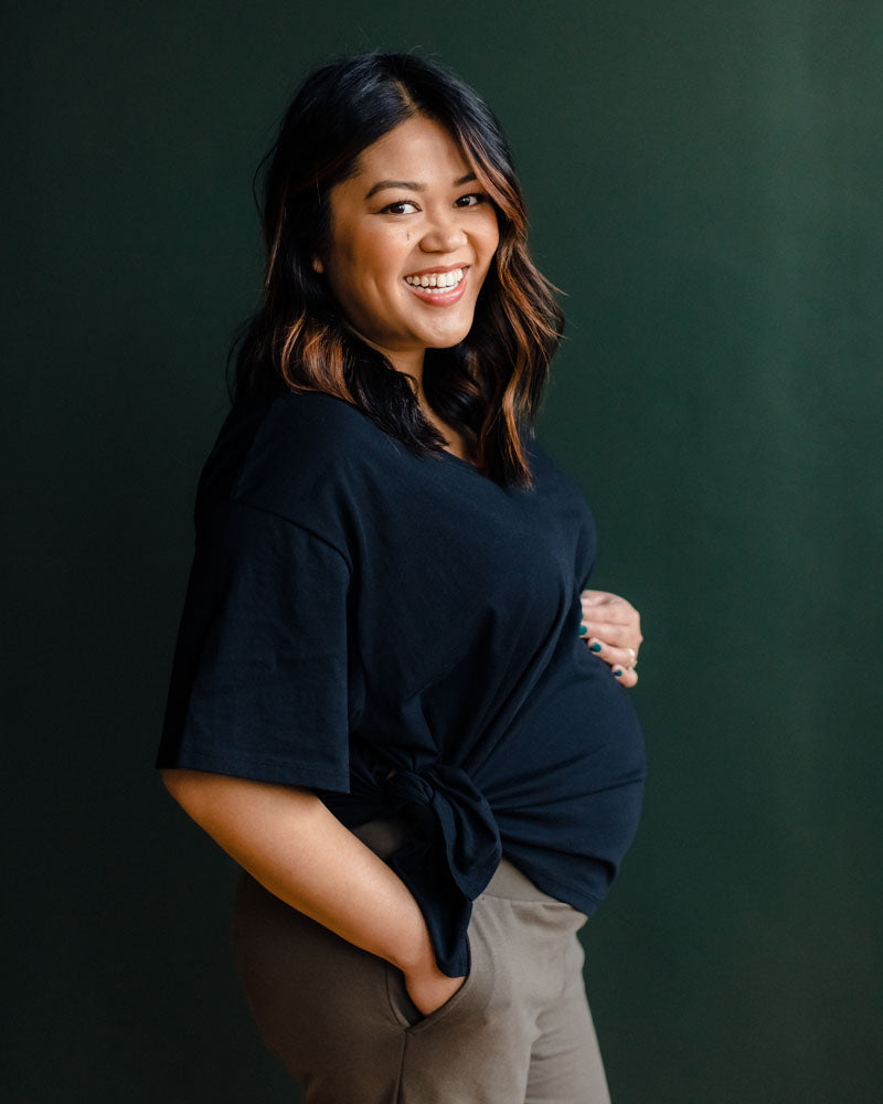 Everywhere Nursing & Maternity V-Neck Tee - Black