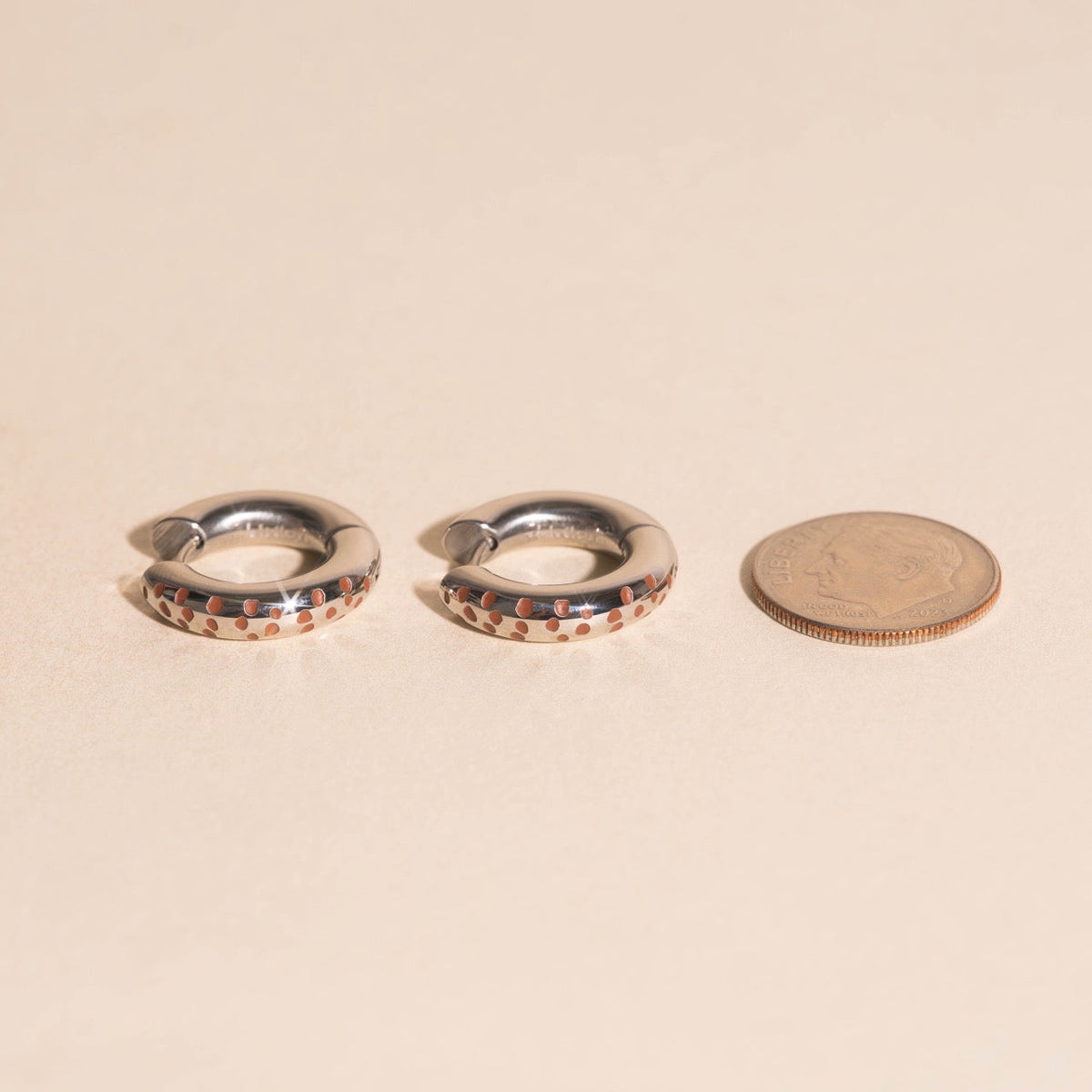 Giraffe Chunky Rounded Huggie Hoop Earrings