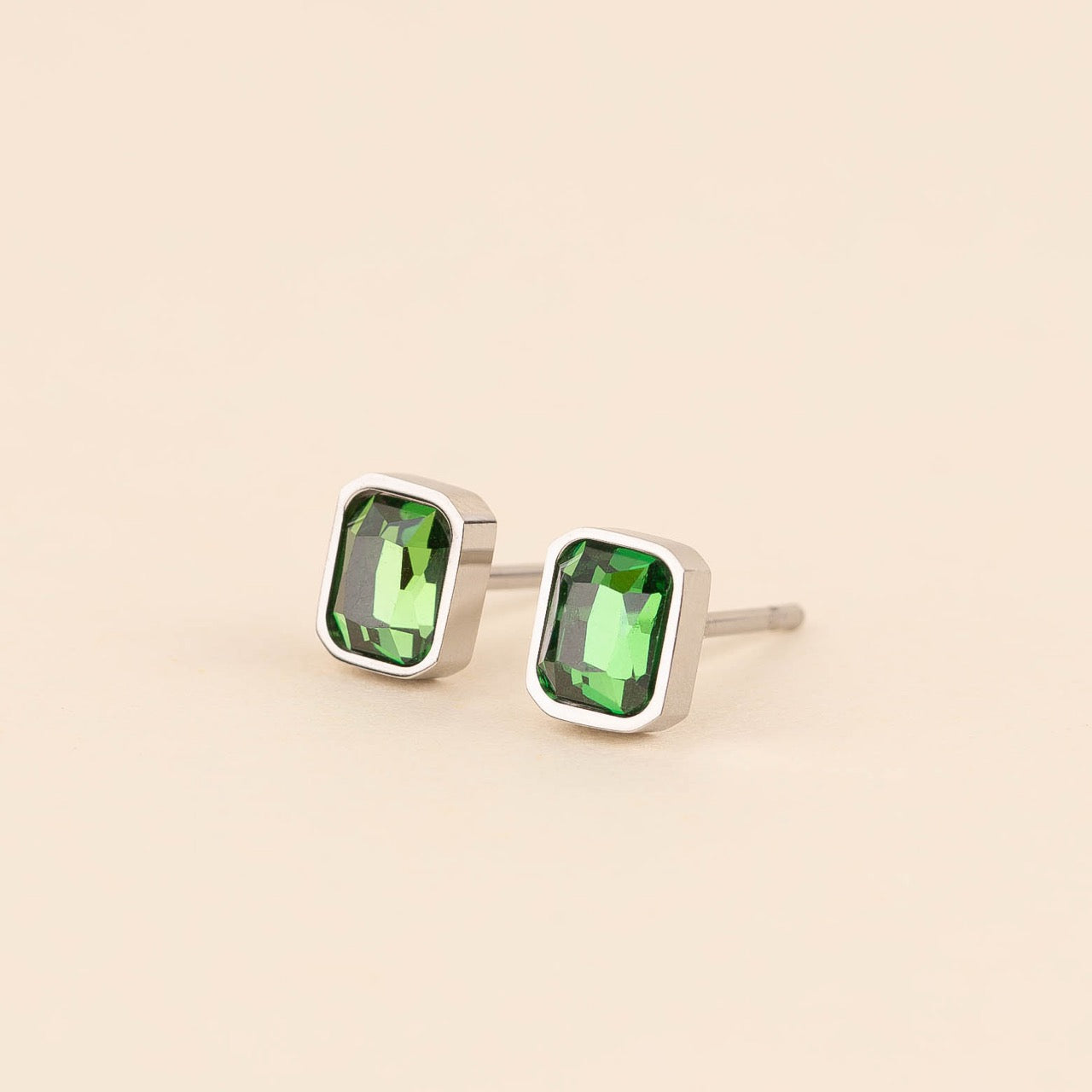 May Birthstone Stud Earrings