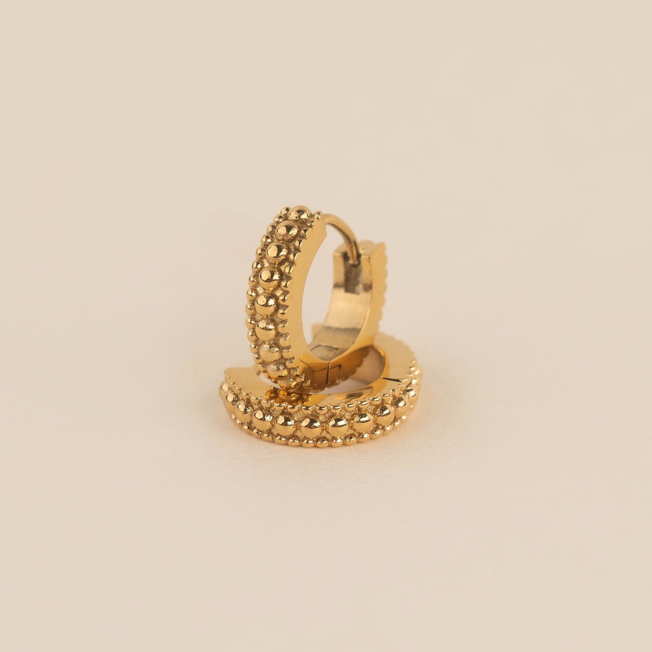 Dotted Chunky Huggie Hoop Earrings