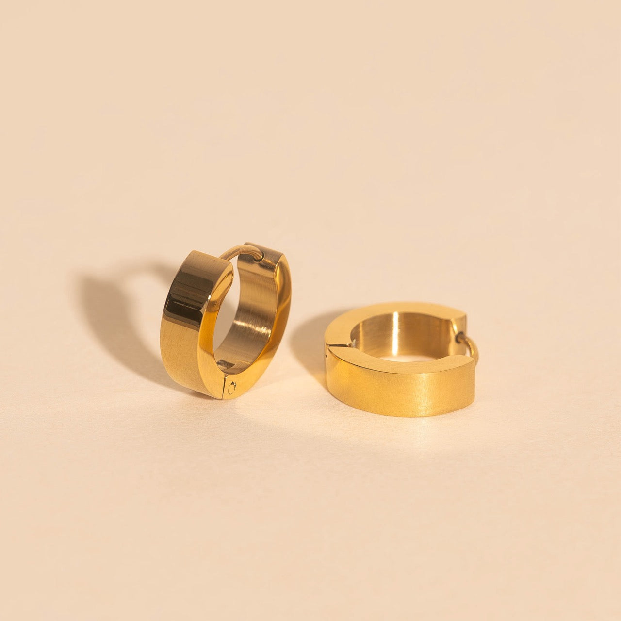 Smooth Chunky Huggie Hoop Earrings