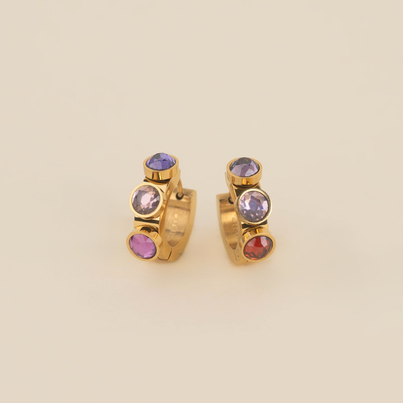 Valentine's Crystal Chunky 3D Huggie Hoop Earrings