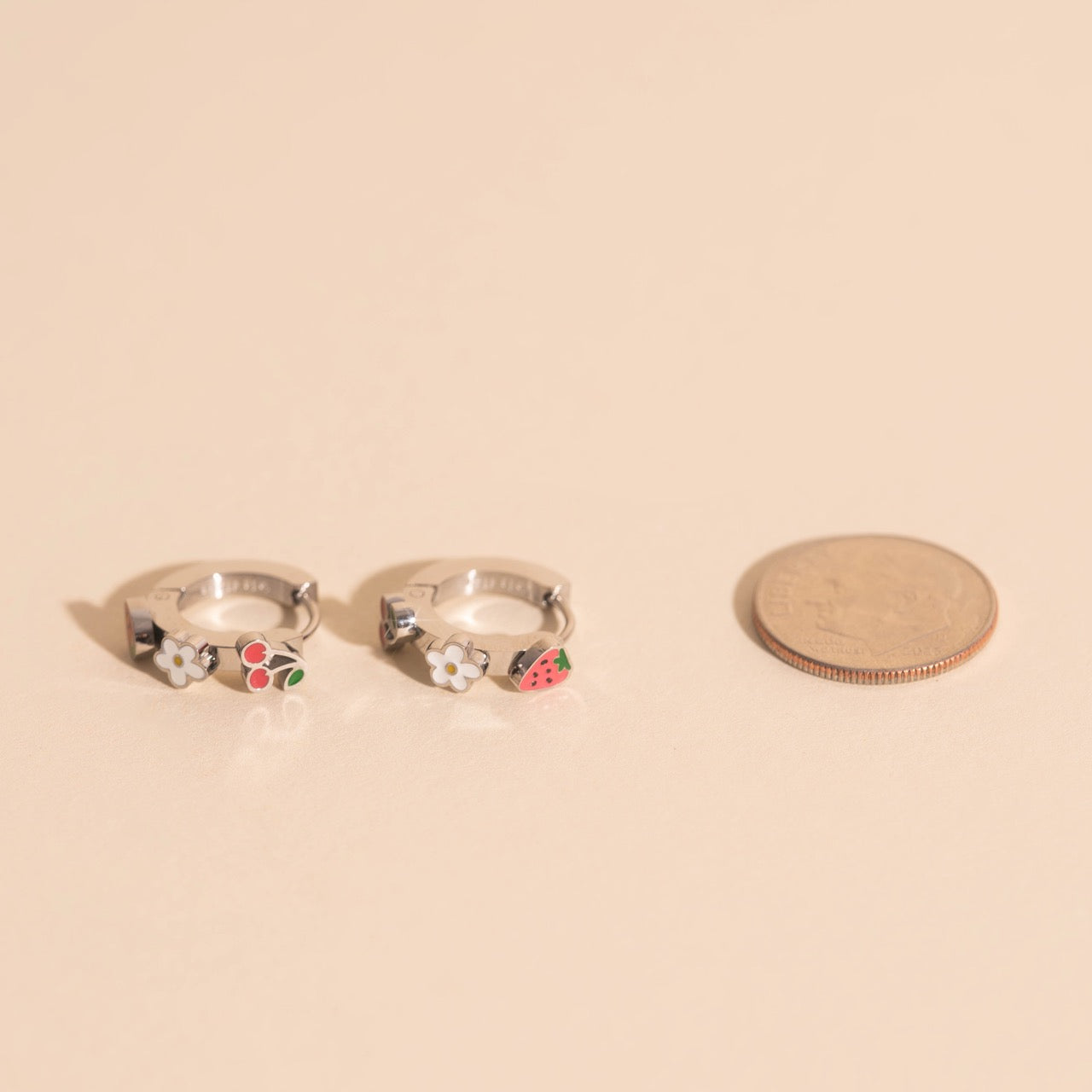 Berry Sweet 3D Huggie Hoop Earrings