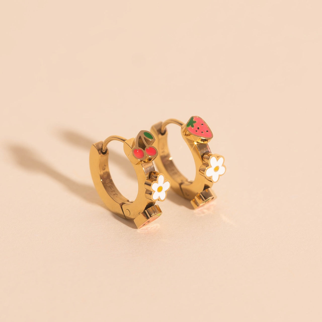 Berry Sweet 3D Huggie Hoop Earrings