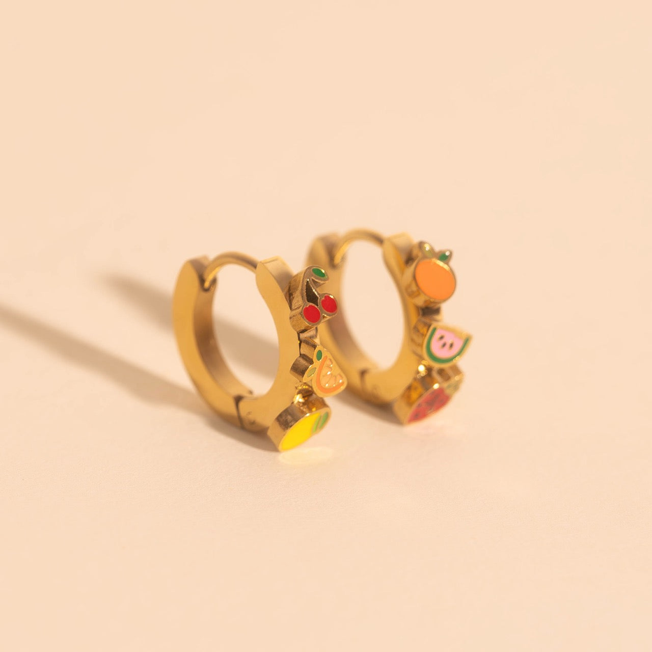 Fruit Loop 3D Huggie Hoop Earrings