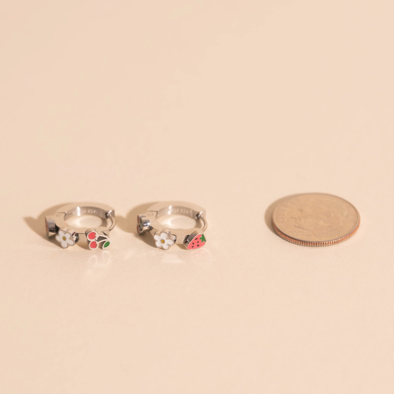 Berry Sweet 3D Huggie Hoop Earrings