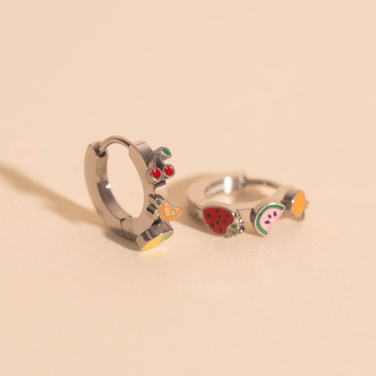 Fruit Loop 3D Huggie Hoop Earrings
