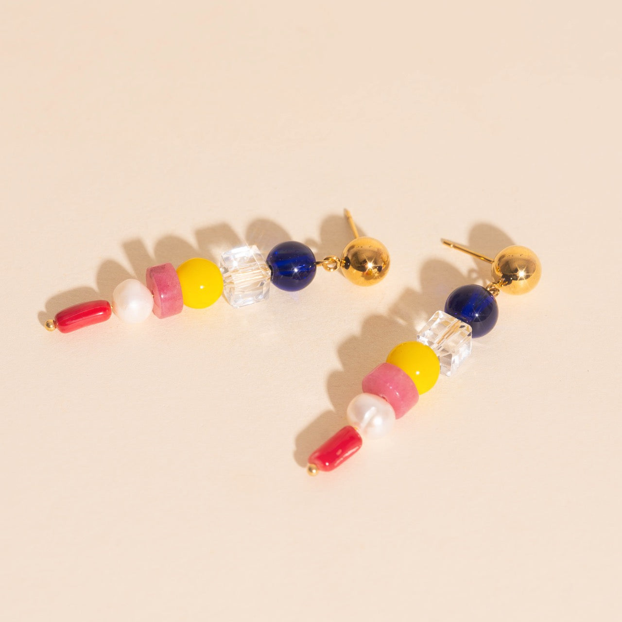 Sea Glass Dangle Stud Earrings