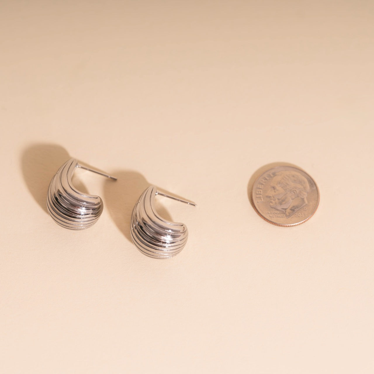 Chunky Tear Drop Stud Earrings