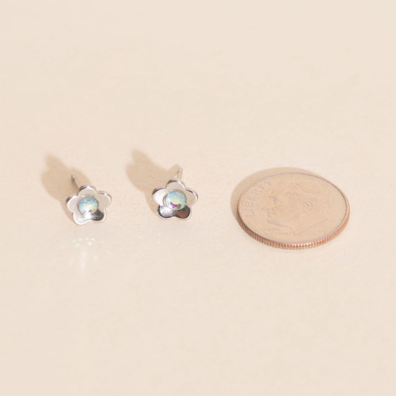 Mini Iridescent Flower Studs