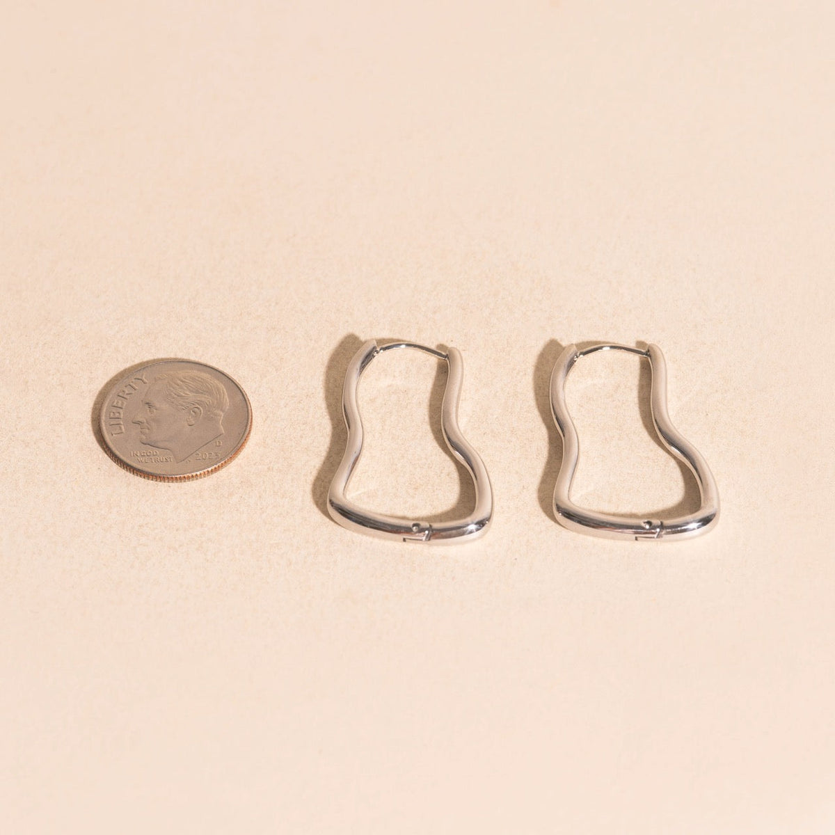 Cosmic Wave Rounded Huggie Hoop Earrings