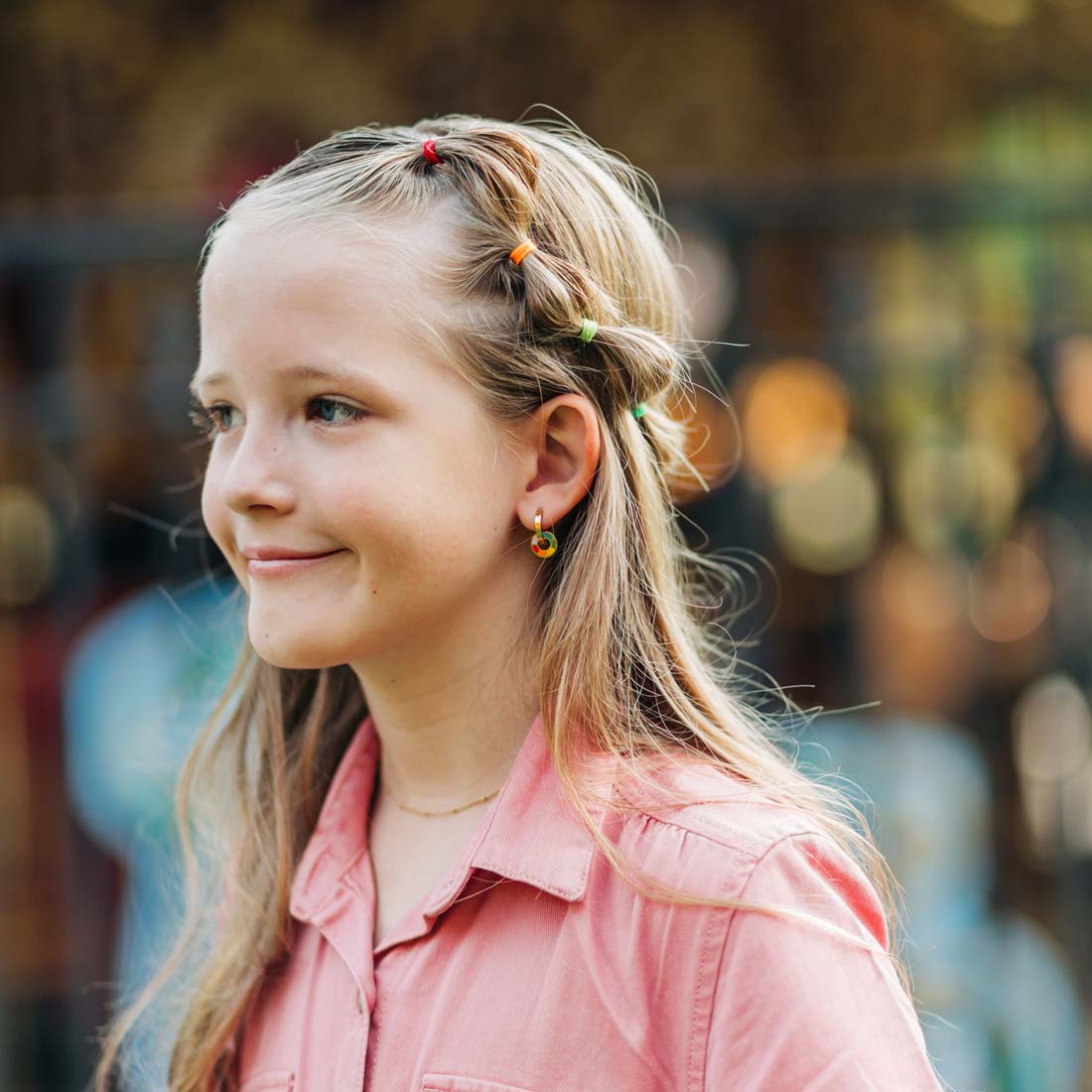 Color Wheel Huggie Hoop Charms