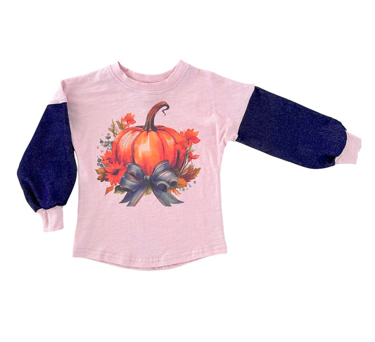 Girls Pumpkin Posy Tee – Fall & Western Outfit Top
