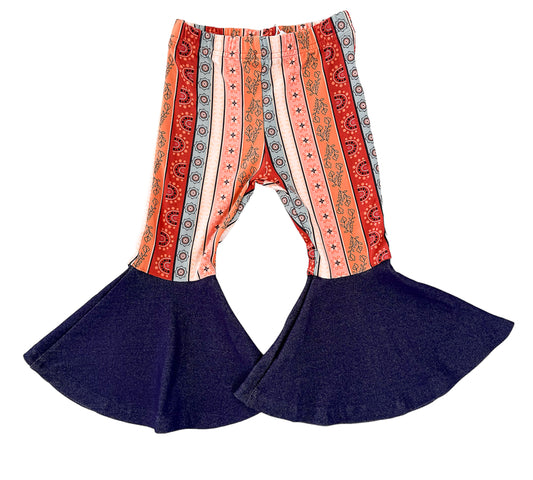 Bohemian Stripe Bell Bottoms Girls – Fall Rodeo & Pumpkin Patch Outfit