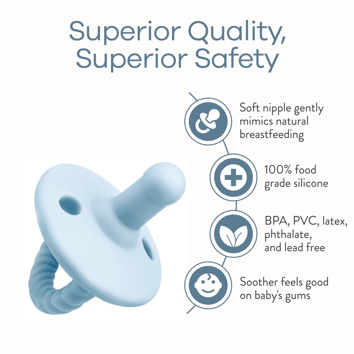 Pacifiers in Sky Blue, 4 Pack
