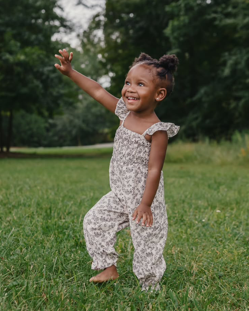 Paisley Smocked Jumpsuit - Antique Rosette