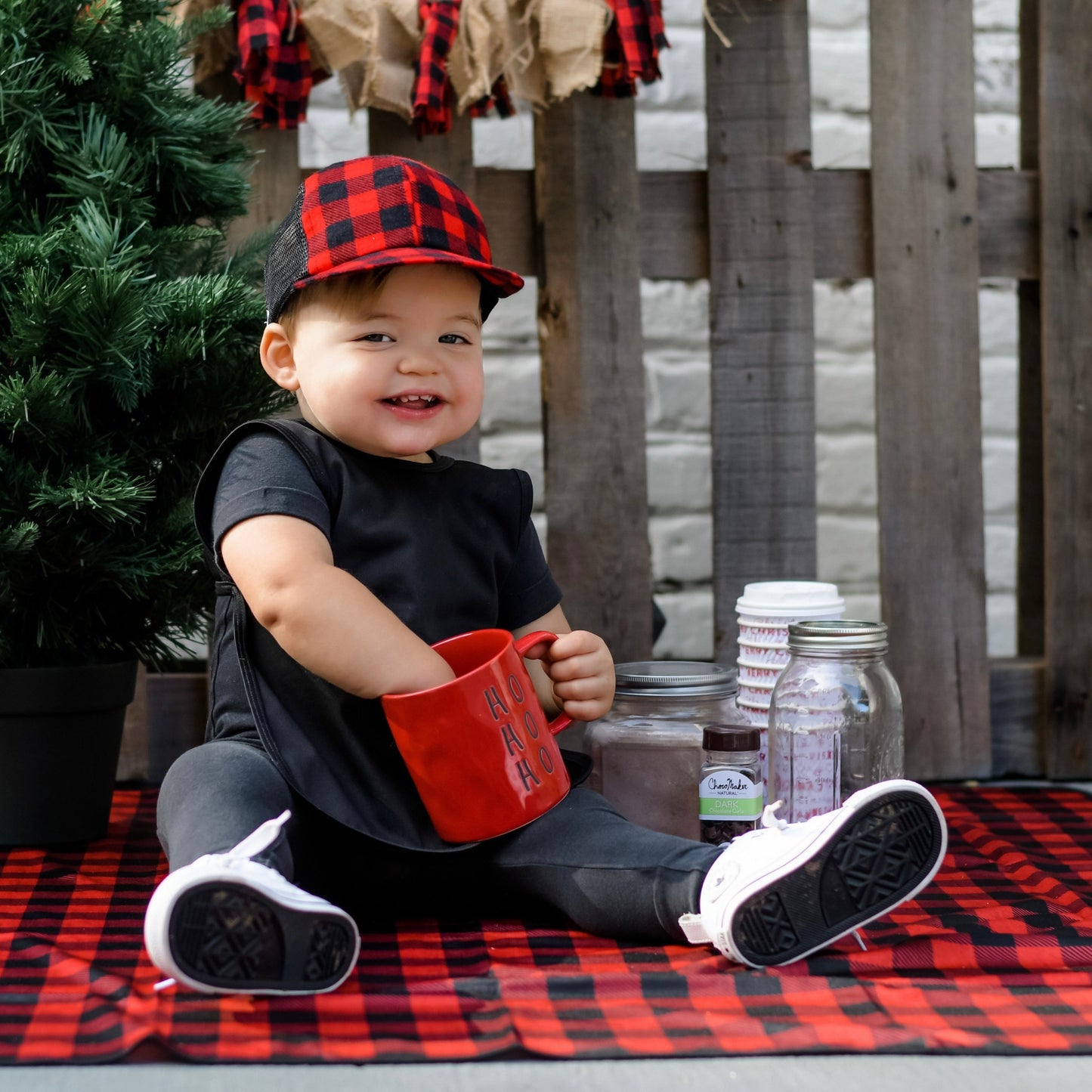 Red Buffalo Plaid Splash Mat - A Waterproof Catch-All for Highchair Spills and More! SALE
