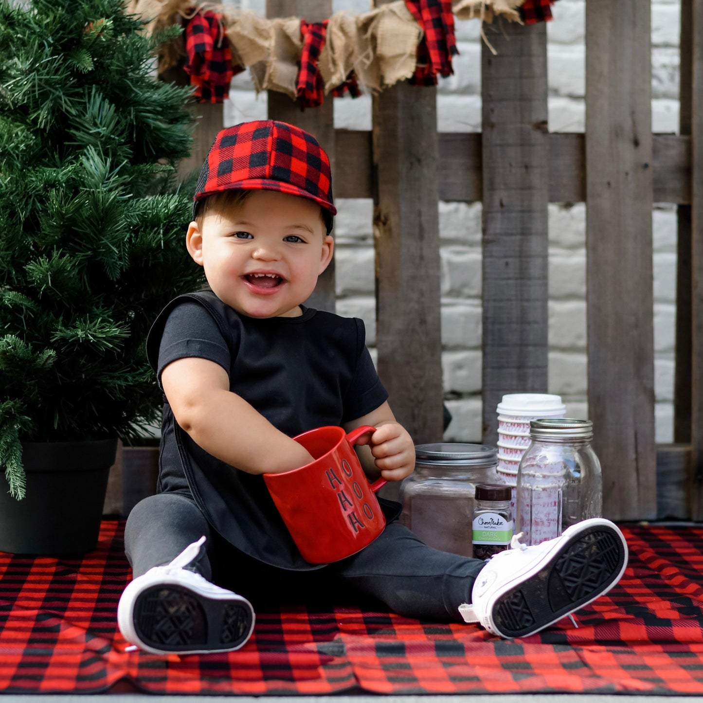 Red Buffalo Plaid Splash Mat - A Waterproof Catch-All for Highchair Spills and More! SALE