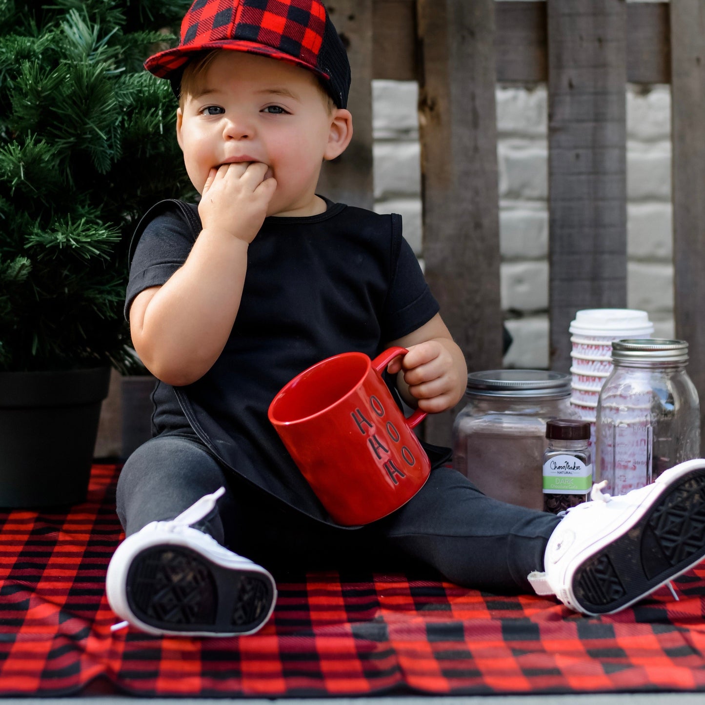 Red Buffalo Plaid Splash Mat - A Waterproof Catch-All for Highchair Spills and More! SALE